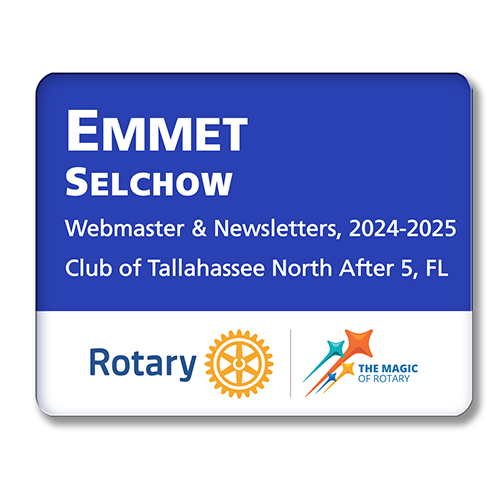 Rotary 2024-2025 ThEme - Large Acrylic Badge - 3-1/2